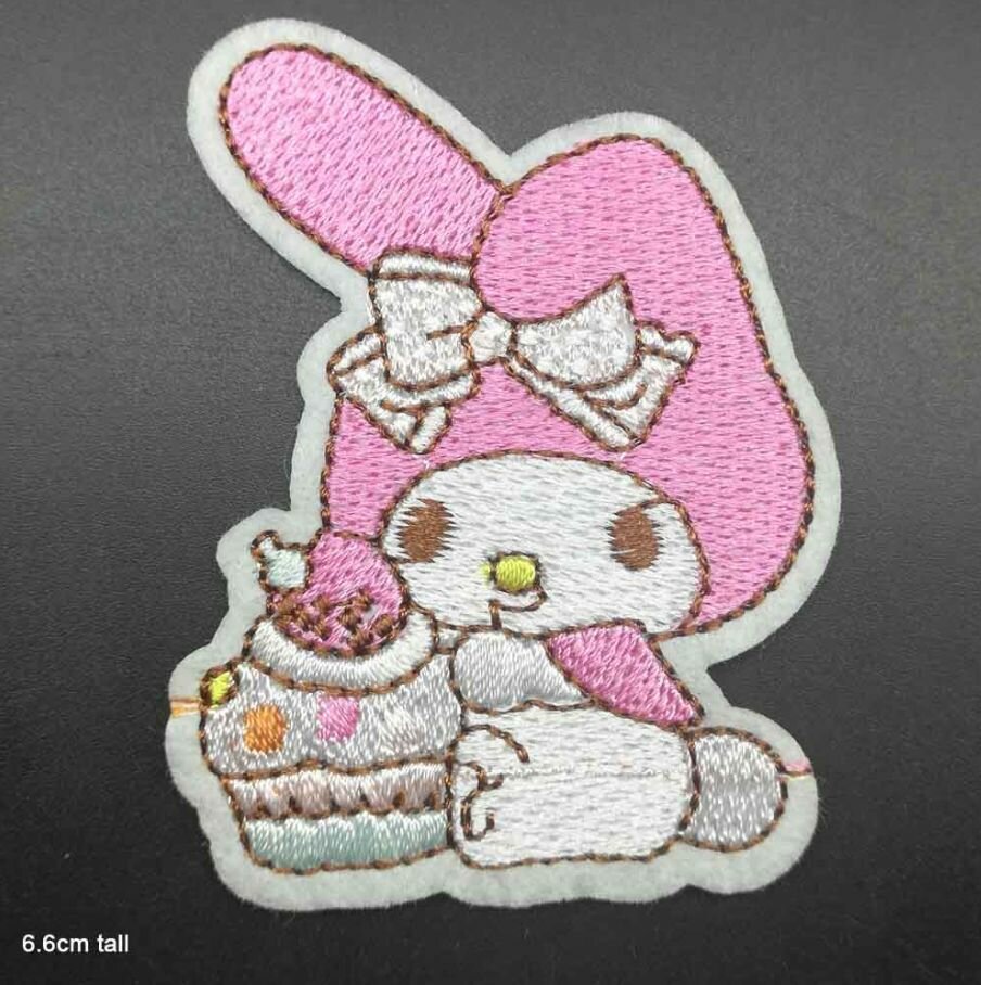 Нашивка термо с вышивкой Мелоди из аниме Onegai My Melody