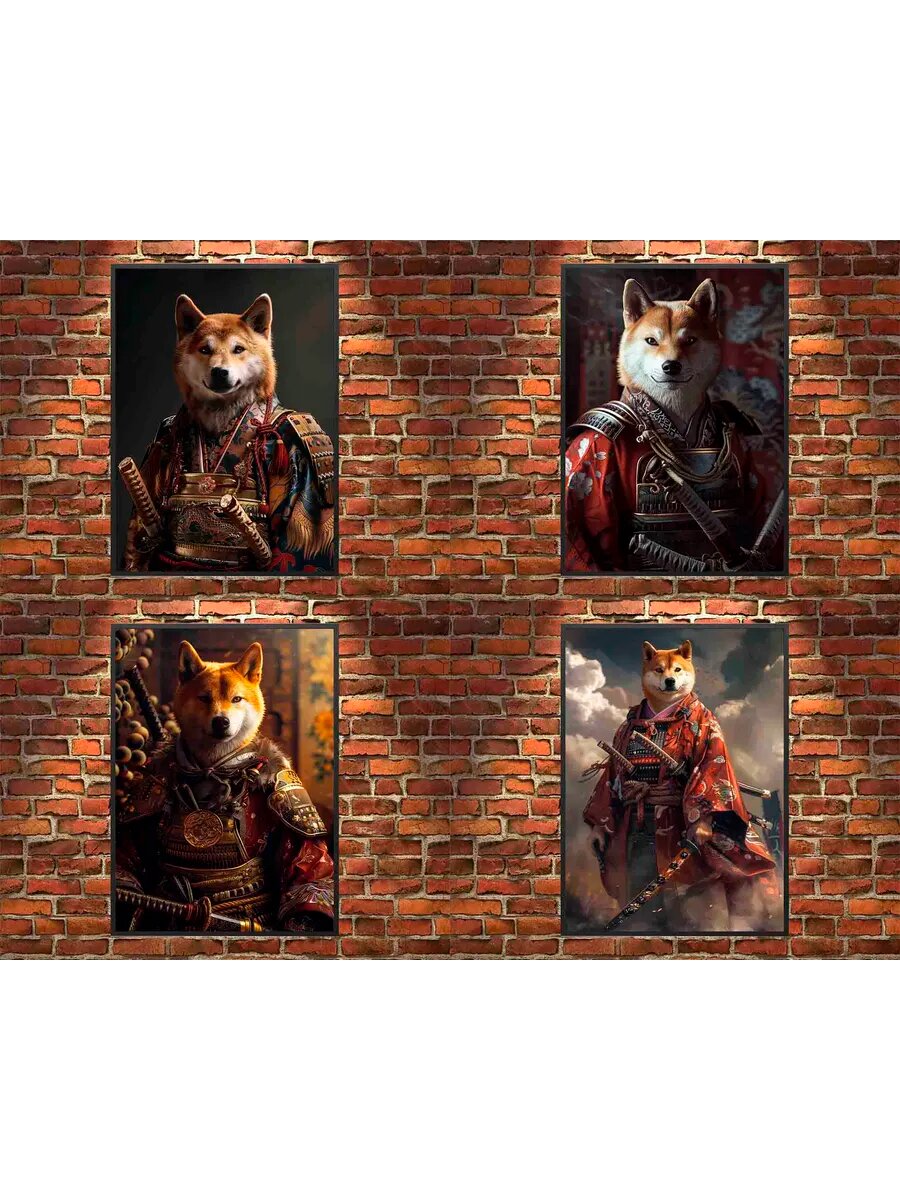Шиба-Ину - собака-самурай, 4 Плаката, 30x21см