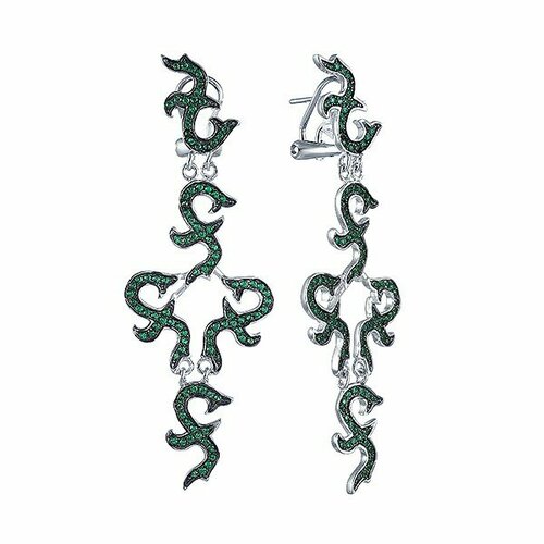 фото Серьги element47, серебро, 925 проба, фианит
