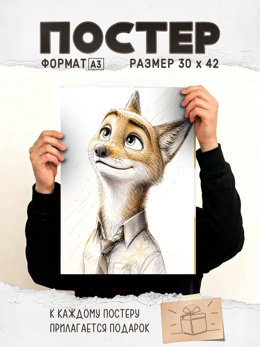 Постер на стену с Ником Уайлдом — Zootopia