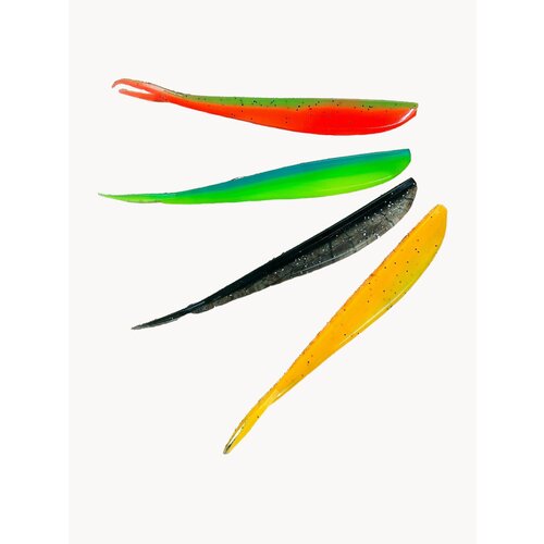 Крупная силиконовая приманка для рыбалки Pike Slag 14 см (свимбейт/ джеркбейт), цвет Микс, 4 шт.