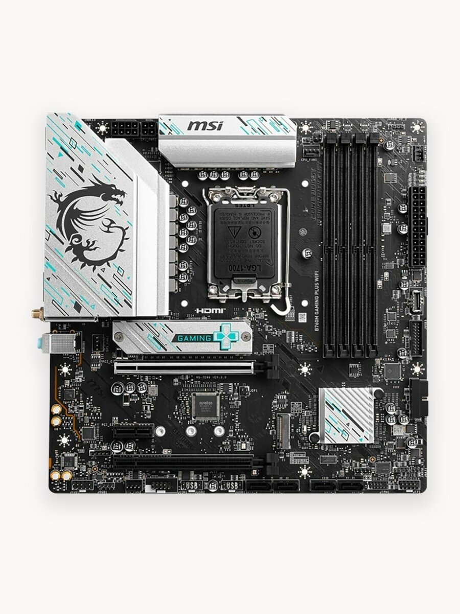 Материнская плата MSI B760M GAMING PLUS, microATX, LGA1700, 192ГБ DDR5, 7.1