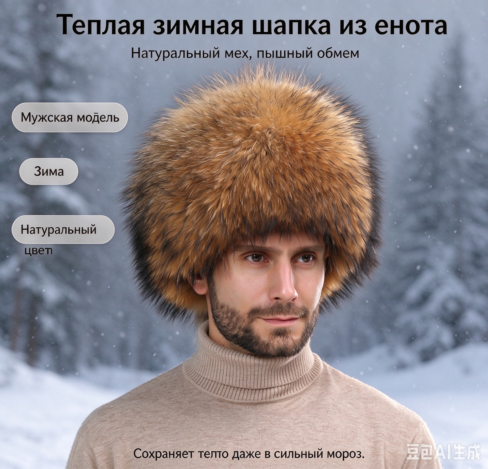 Шапка-ушанка для мужчин и женщин