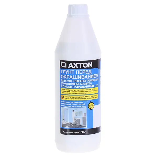 Грунтовка концентрат Axton для сухих и влажных помещений 1 л