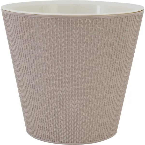 Горшок цветочный Ajur ø33 h30.5 см v16 л пластик молочный шоколад