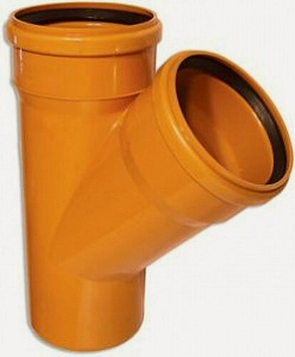 Изображение товара Тройник RTP KZ 8284828, полипропилен, 160 мм, 45°, наружная, оранжевый