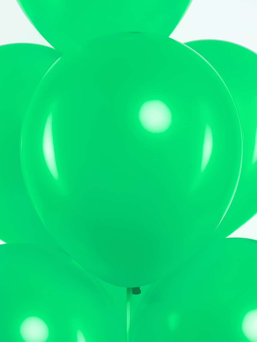 Воздушные шары зеленые 25 см, 50 шт. — фото 1