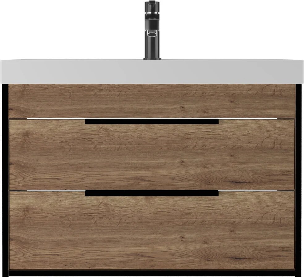 Тумба под раковину без столешницы Домино Alfa 80 подвесная дуб галифакс табак