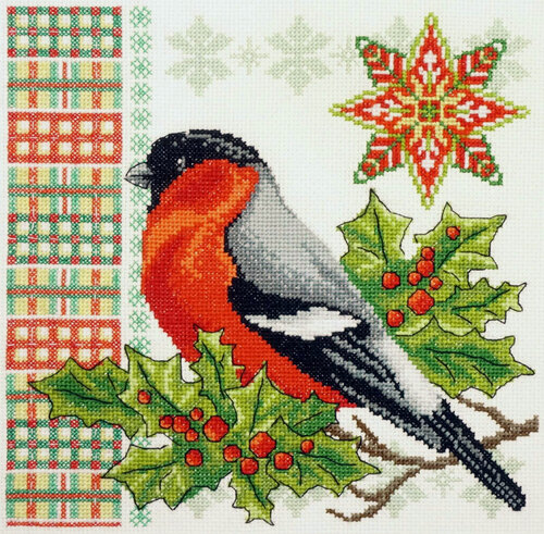 Изображение товара Набор для вышивания "Новогодний снегирь" 20х20см, 07.002.16