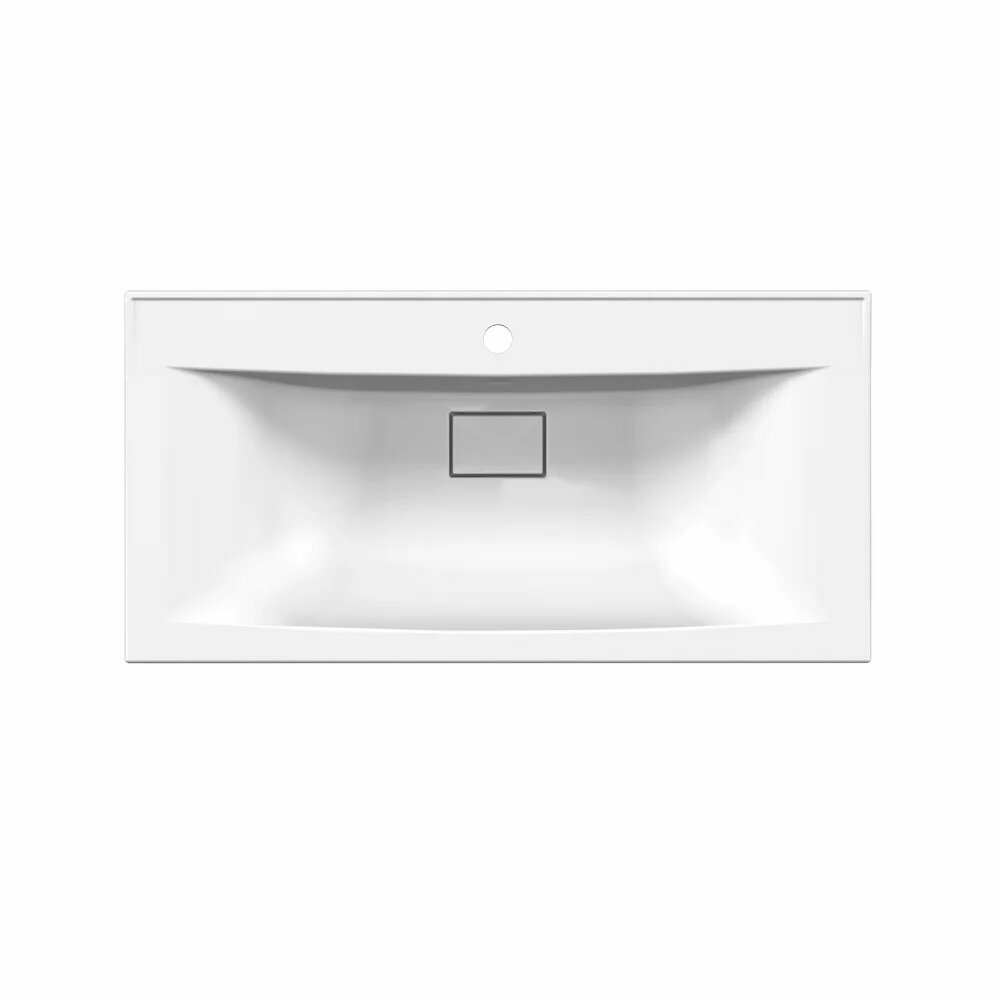Мебельная раковина Paola Elegante 900 встраиваемая из литьевого мрамора раковина для ванной со сливом-переливом белая прямоугольная