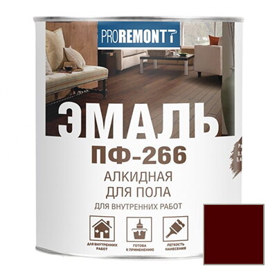 Эмаль Proremontt (Проремонт) ПФ-266 для пола красно-коричневая 09 кг