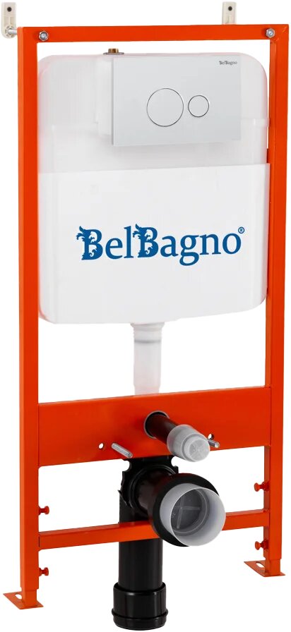 Инсталляция с кнопкой BelBagno BB026/BB082BL цвет белый крепление к полу и стене