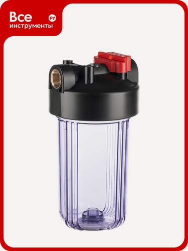 Изображение товара Корпус Гейзер C24 10BB из пластика с прозрачной стенкой, воздушный клапан, механическая очистка, защита водоснабжения