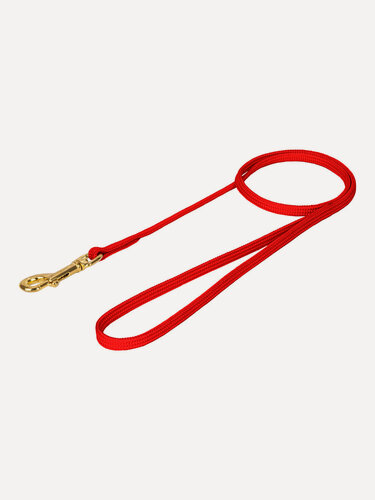 Изображение товара Поводок для собак с золотым карабином Zoo One, длина 75 см, нейлоновый, ширина 7 мм, красный, 73-2467