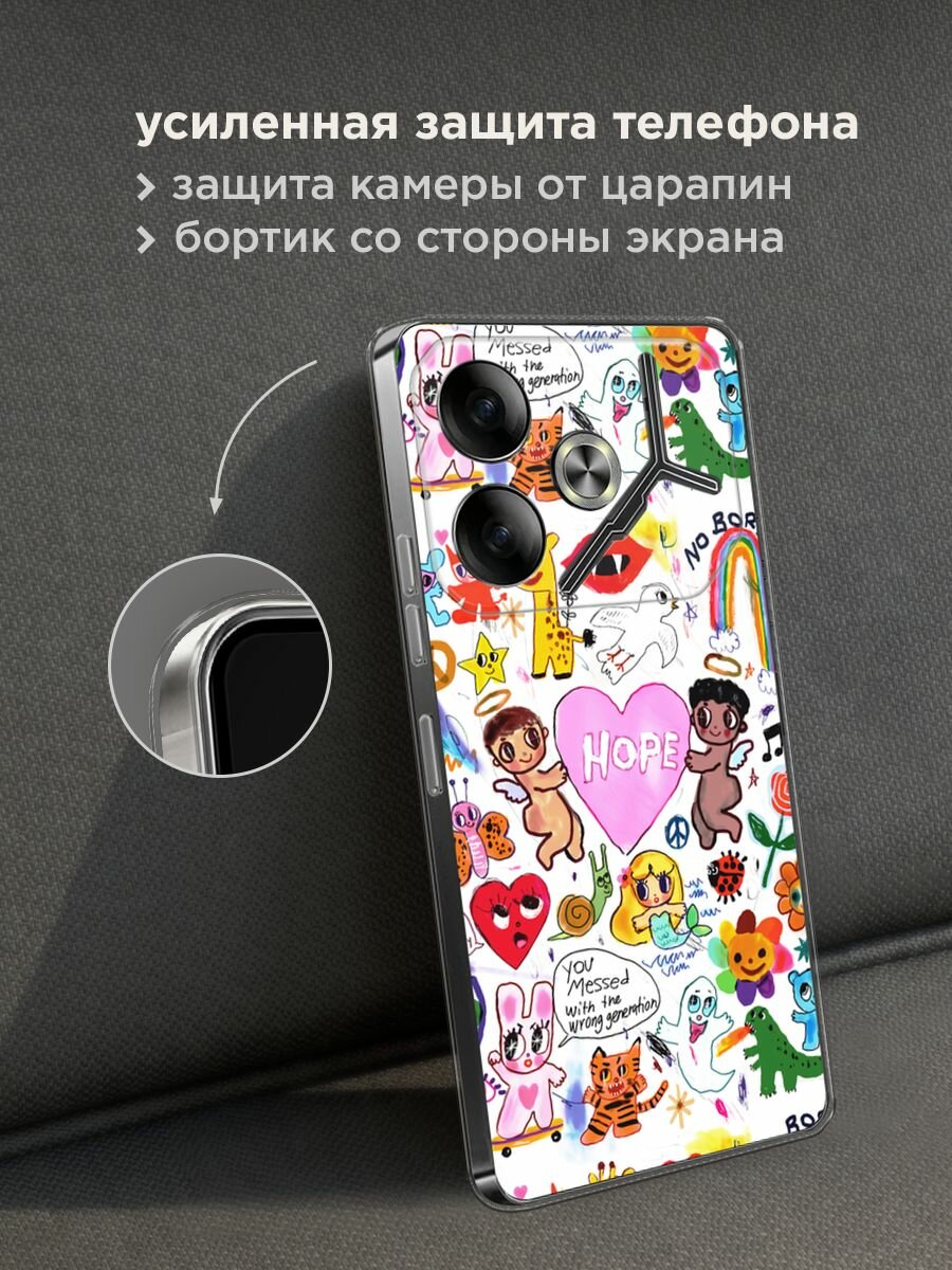 Чехол на Tecno Pova 6 / Текно Пова 6 с принтом "Милые рисунки" — фото 1