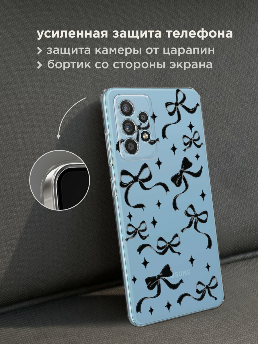 Чехол на Samsung Galaxy A52/A52s / Самсунг Галакси А52/A52s с принтом "Милые чёрные бантики 4" — фото 1