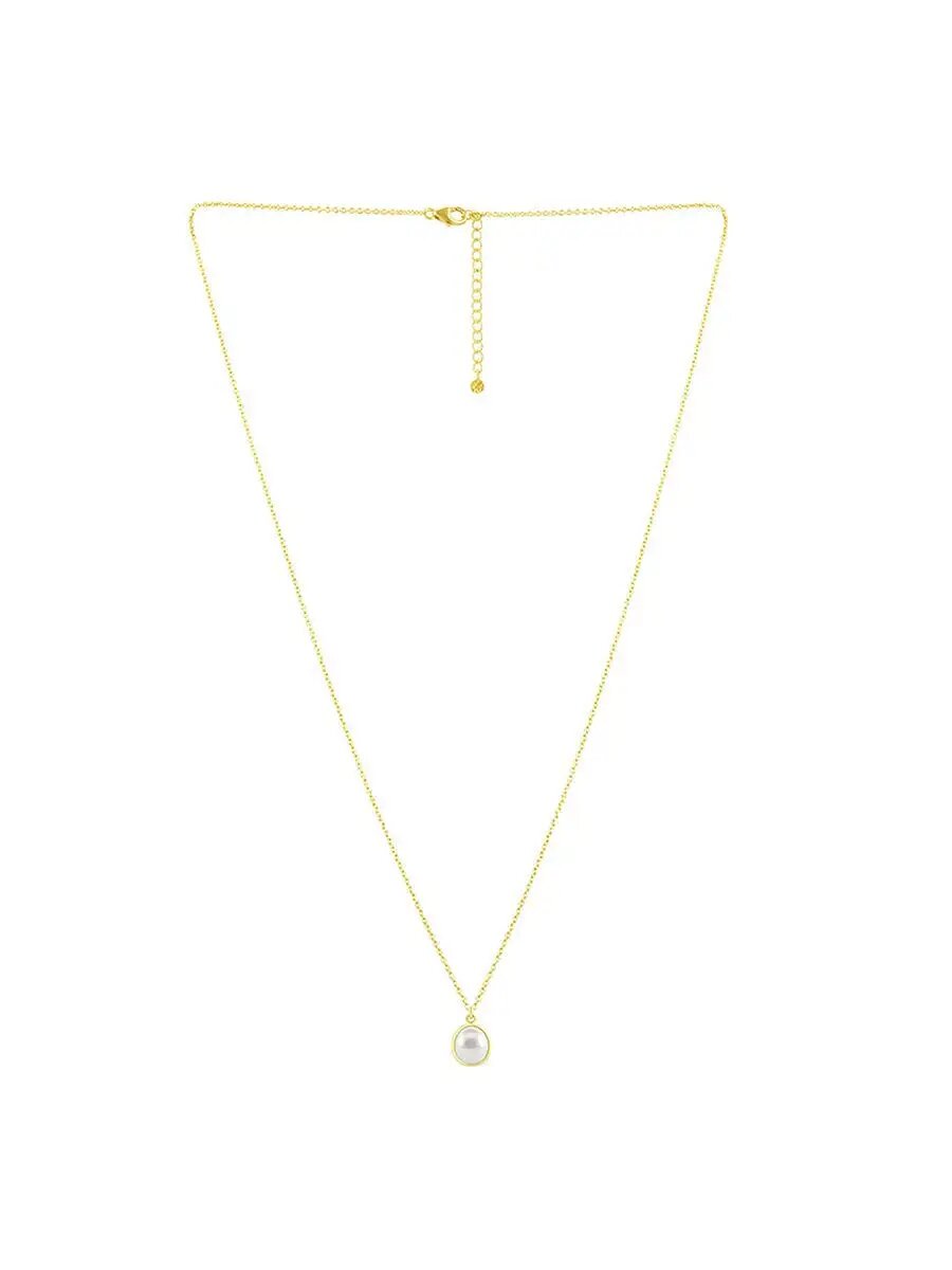 Колье VALTERA, серебро, 925 проба, жемчуг, длина 75 см., золотой — фото 1