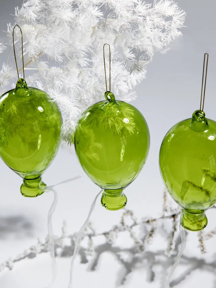 Елочные игрушки стекло набор новогодний на елку из 3 штук