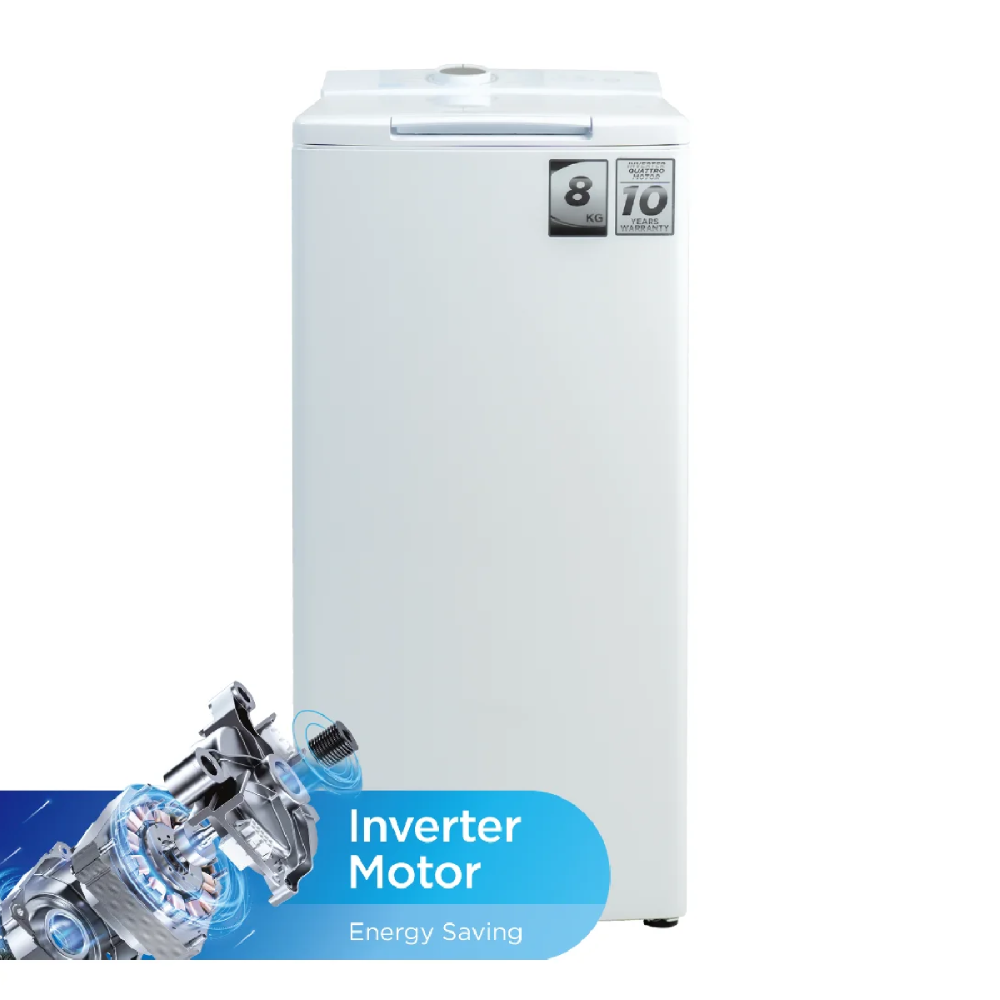 Стиральная машина Midea MF100T80B - вертикальная загрузка 8кг инверторный мотор функция пара 1300 об. мин