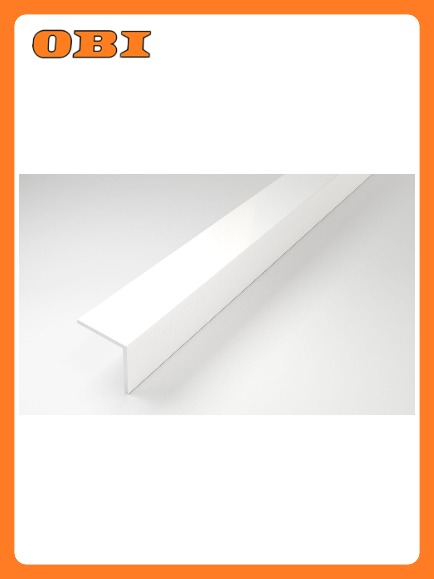 Уголок равнополочный лука белый глянец 2700х20х15 мм