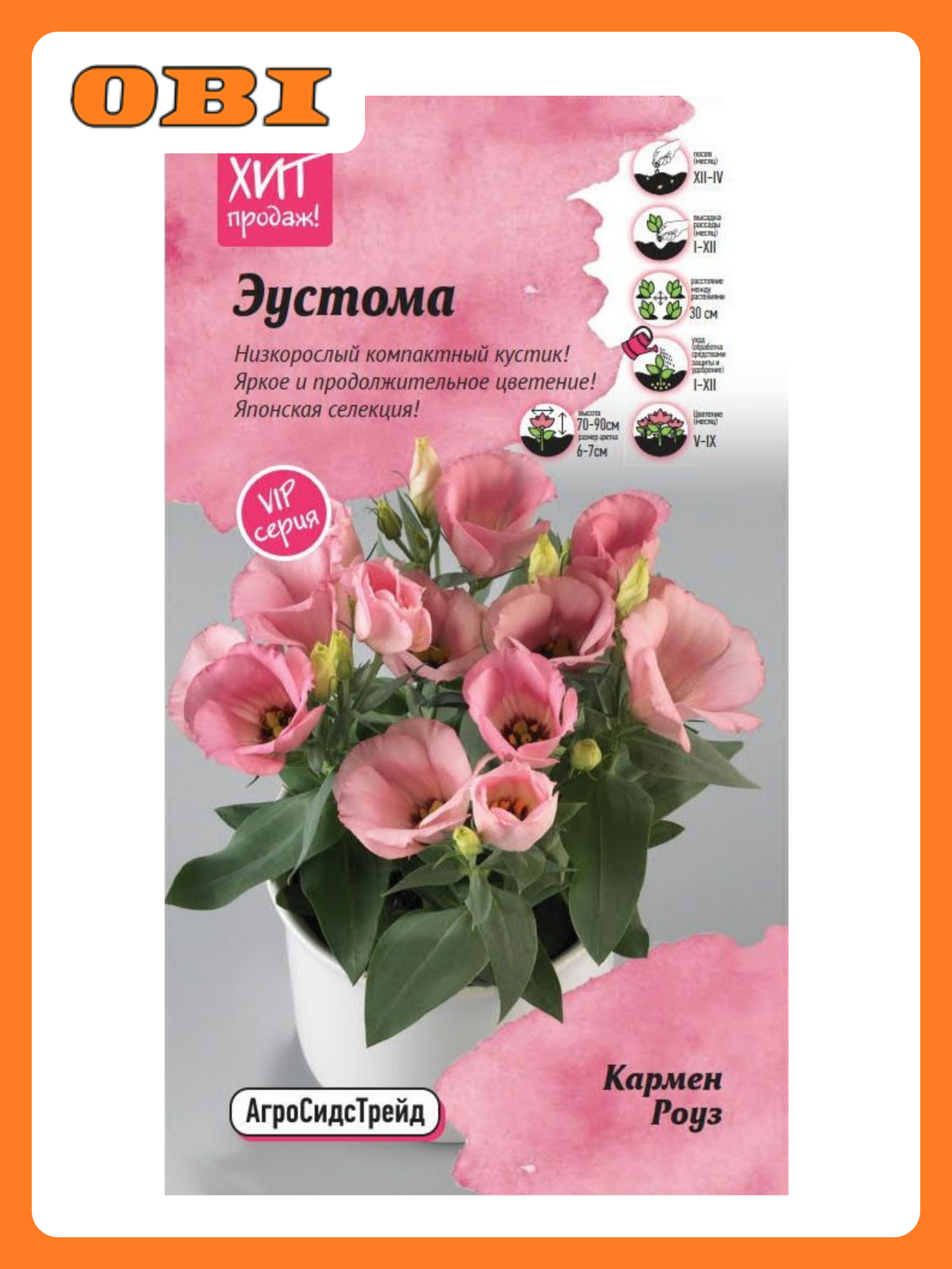 Эустома Кармен Роуз 5 шт. АСТ