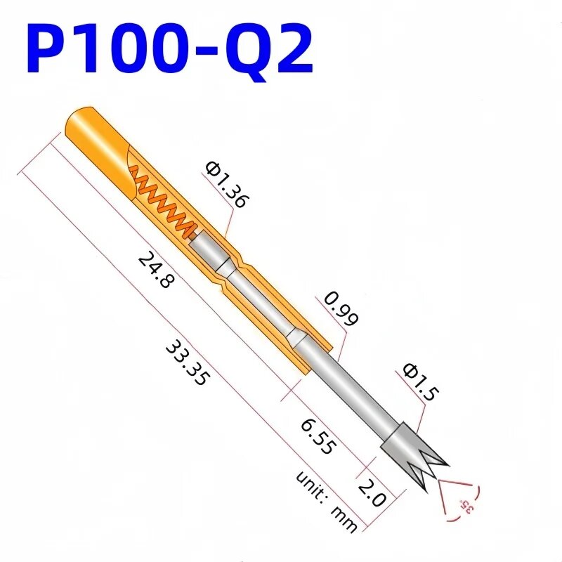Пружинный щуп AOSHANG P100-Q2, 20PCS, 180g