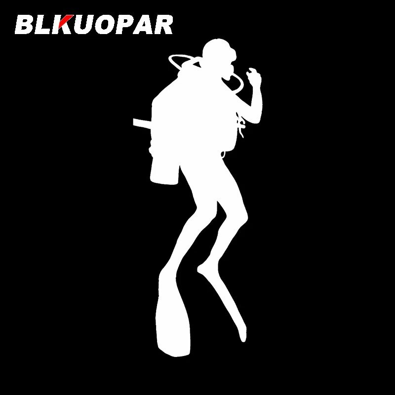 BLKUOPAR для океанского дайвера, силуэт автомобиля, наклейка, индивидуальная устойчивая белый, 25cm