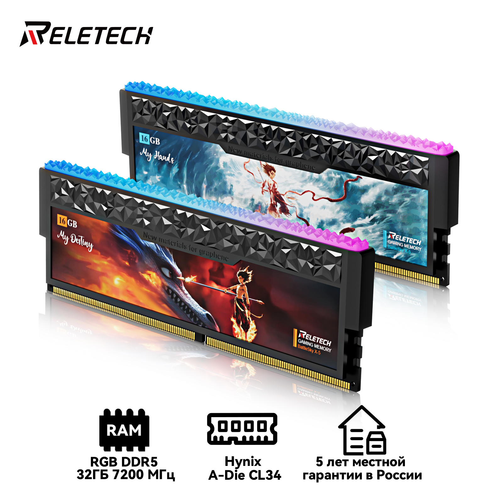 Оперативная память DDR5 32 ГБ (2x16 ГБ) 7200MHz CL34, Hynix A-Die