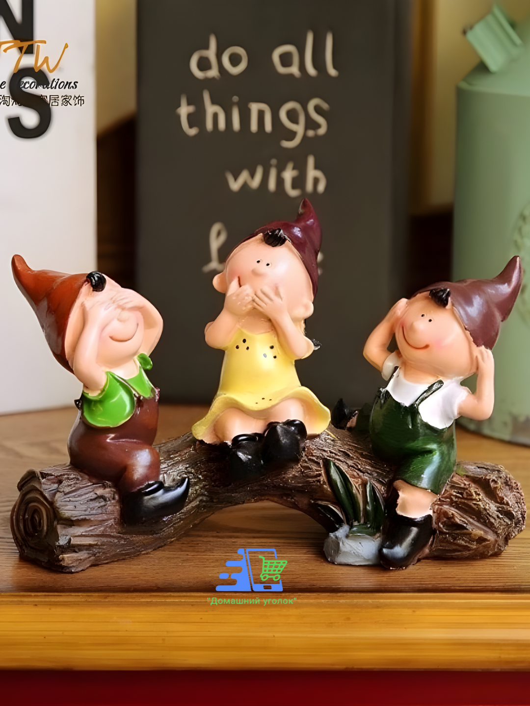 Декоративная статуэтка из смолы «Не вижу, не слышу, не говорю, »