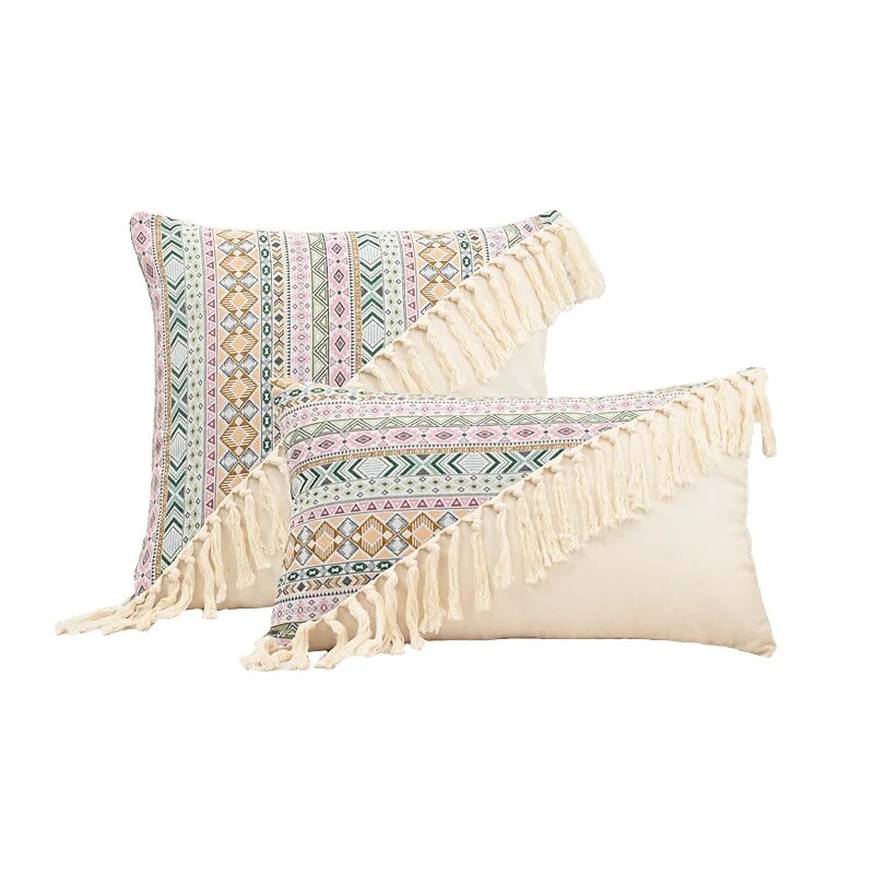 Декоративная наволочка бохо полиэстер/хлопок 30x50/45 см