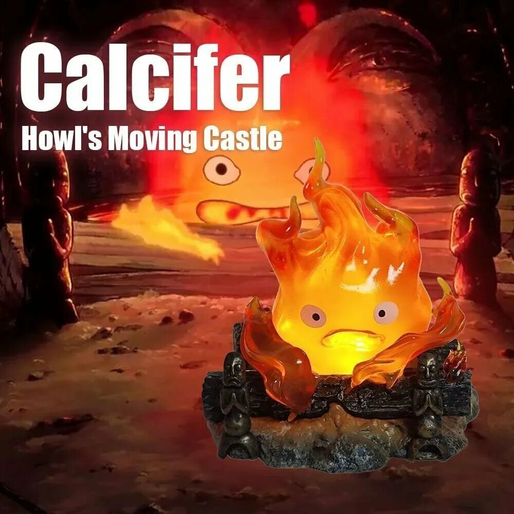 Аниме-фигурка Howl's Moving Castle Calcifer 12cm, аксессуар для повседневного использования и ухода за мелкими
