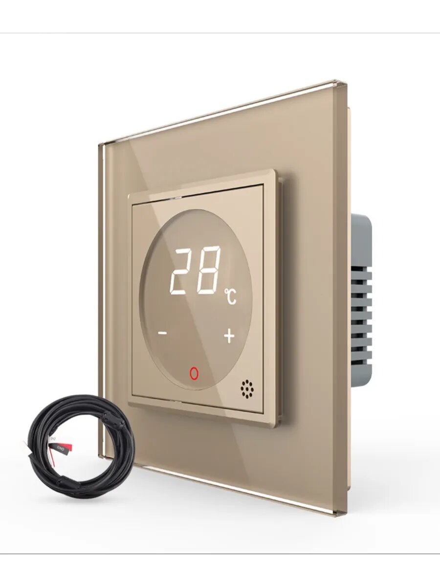 Терморегулятор для теплого пола с рамкой и датчиком пола