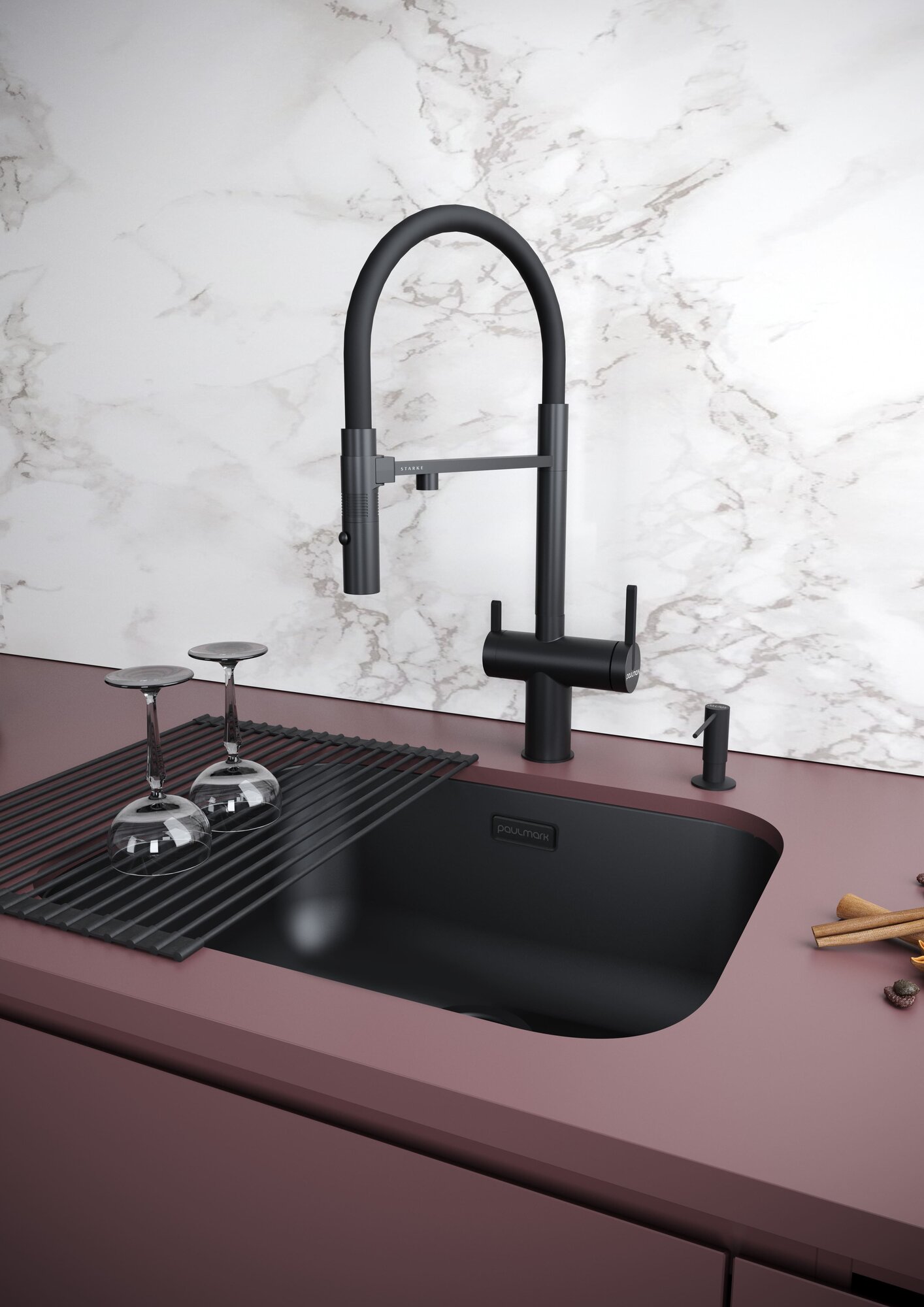 Разделочная доска/ролл-мат Paulmark COLUMNA C440-SB черный силикон — фото 1