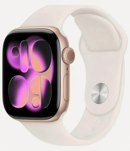 Изображение товара Умные часы Apple Watch S11 46mm Rose Gold Aluminium Case with Starlight Sport Band S/M