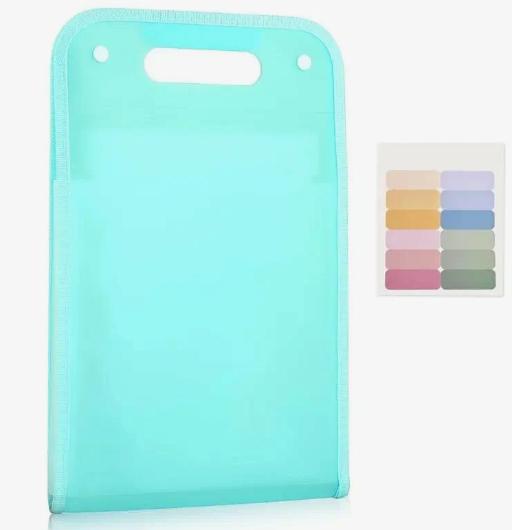 Пластиковая многослойная файл папка-органайзер А4, vertical со стикерами