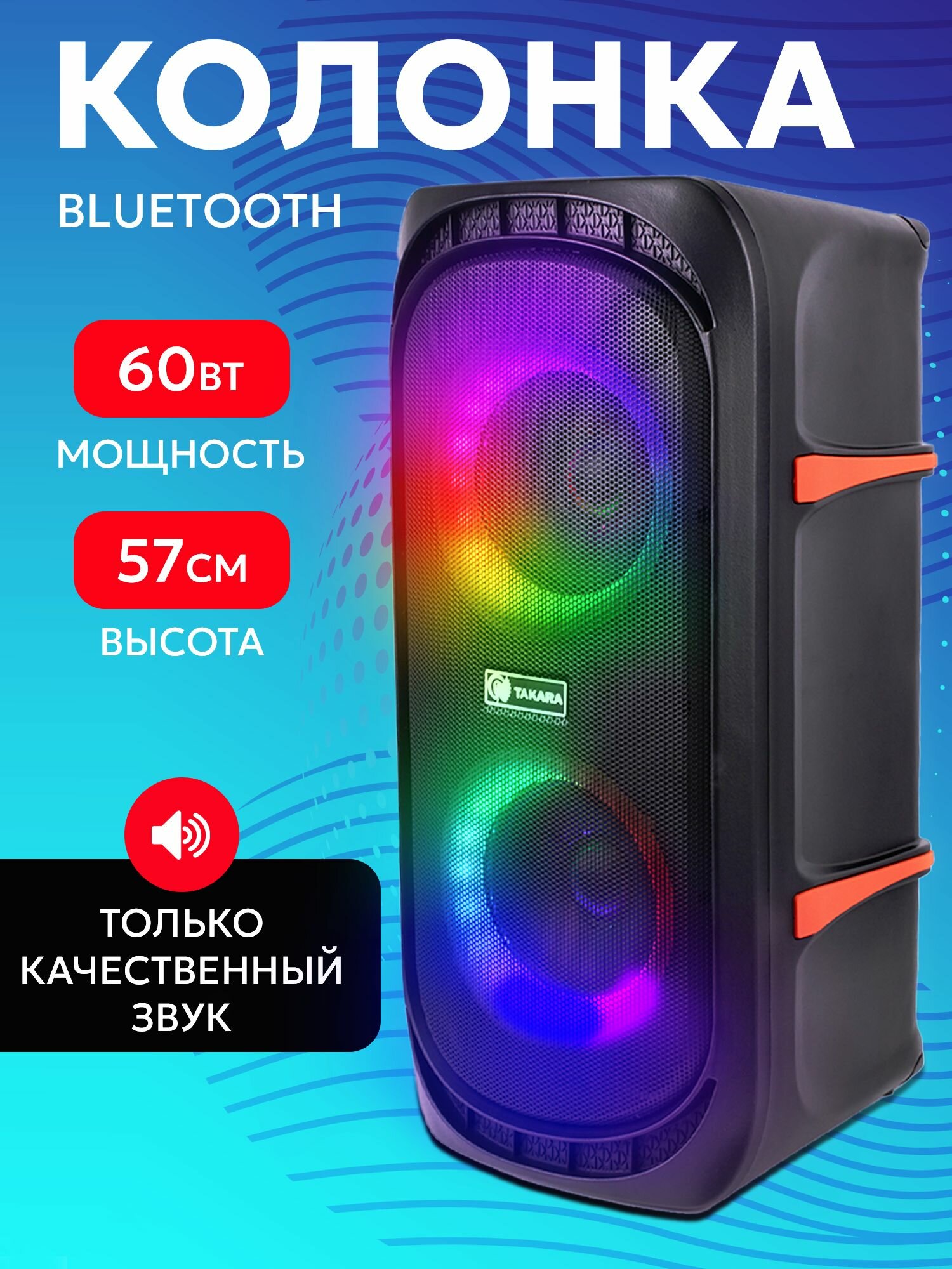 Колонка беспроводная TAKARA PARTY 602 с караоке