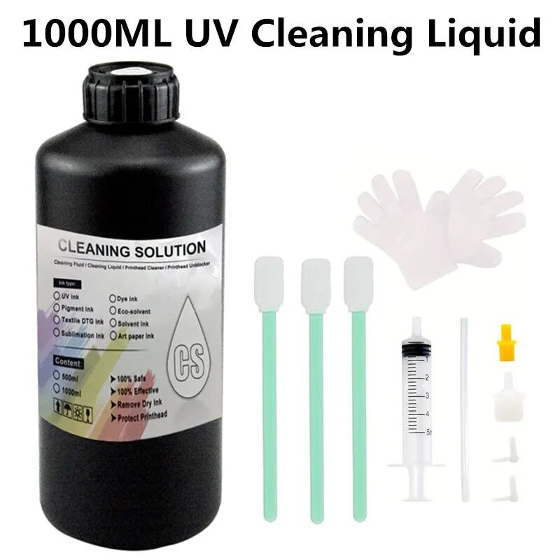 Чернила Мягкий чернила . Чернила УФ для UV , 1000 ml , принтера Ricoh Gen3 Gen4 Gen4L Gen5 Gen6 G3 G4 G5 G5i G6 , совместимый, совместимый, Прозрачный, 1 шт