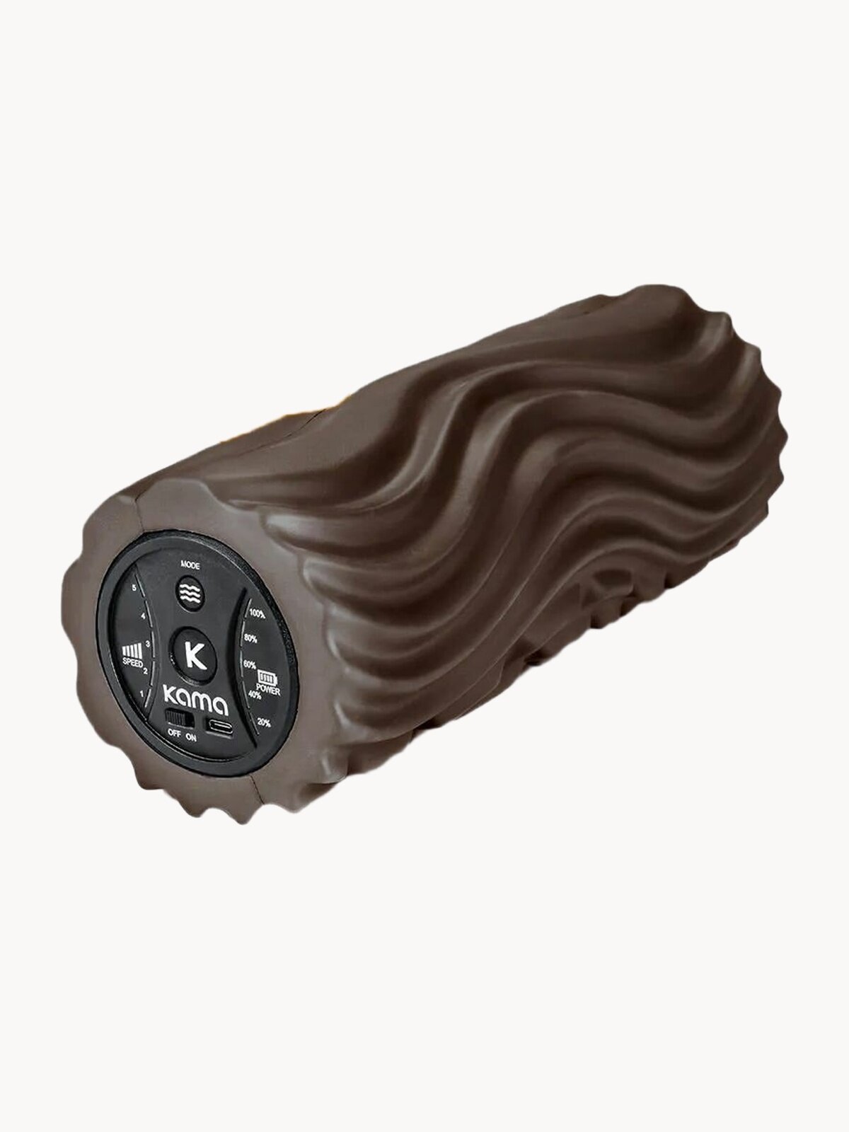 Ролик массажный с вибрацией Kama Vibro Roll для тела / 5 уровней интенсивности / Кофейный