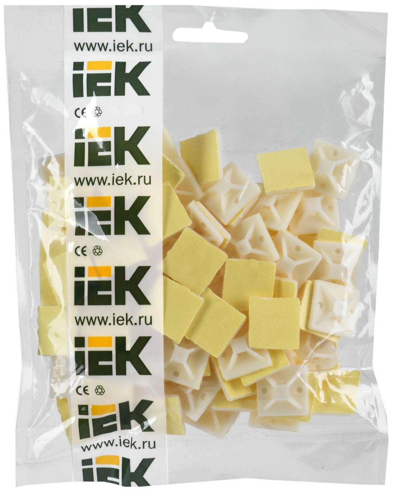Самоклеющиеся площадки IEK 20х20 мм, под хомуты, комплект 100 шт