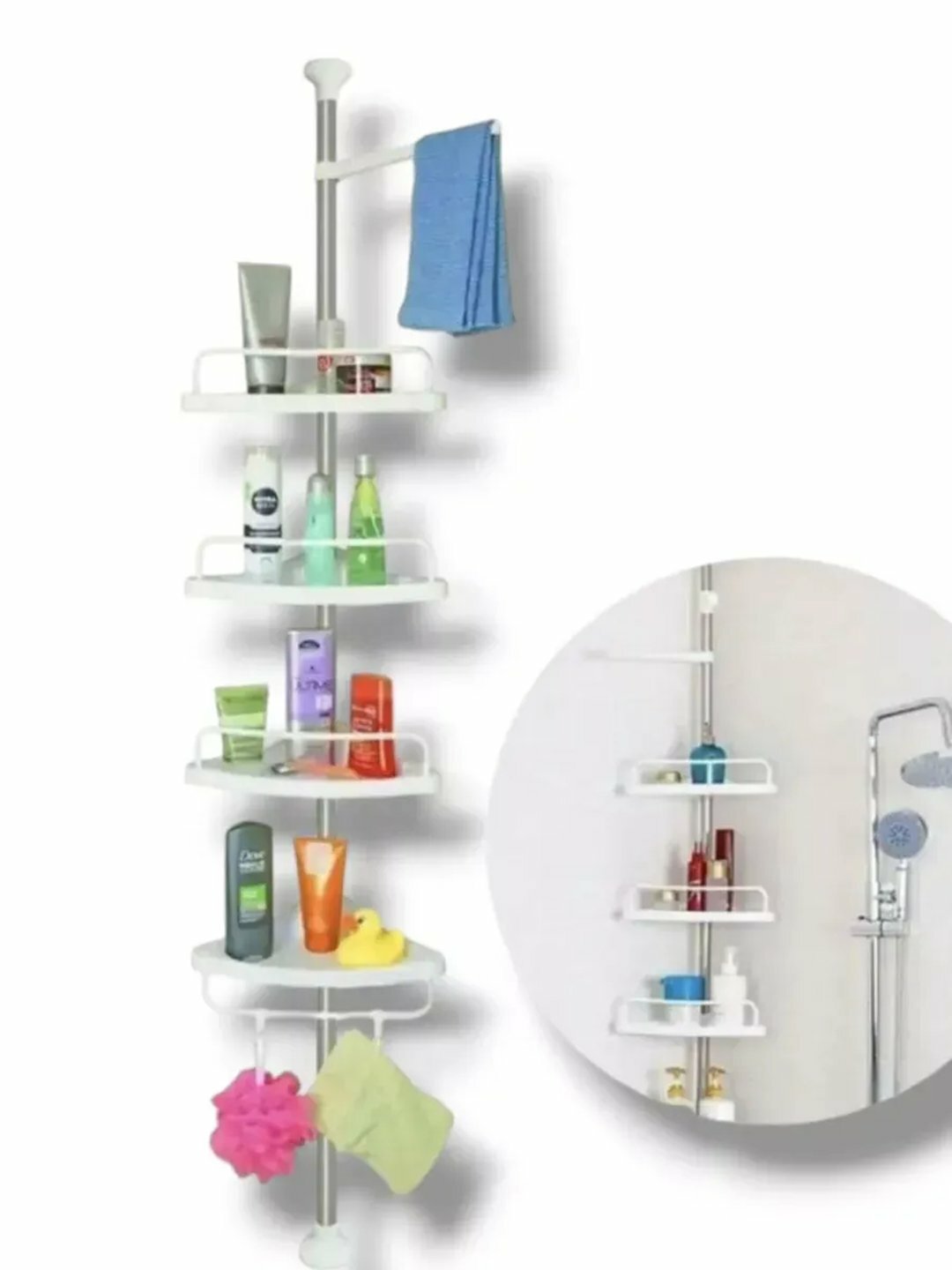 Угловая полка для ванной комнаты, стойка, держатель, 4-этажный, 100-320 см