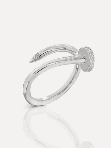 Изображение товара Кольцо, серебро, 925 проба, родирование, фианит