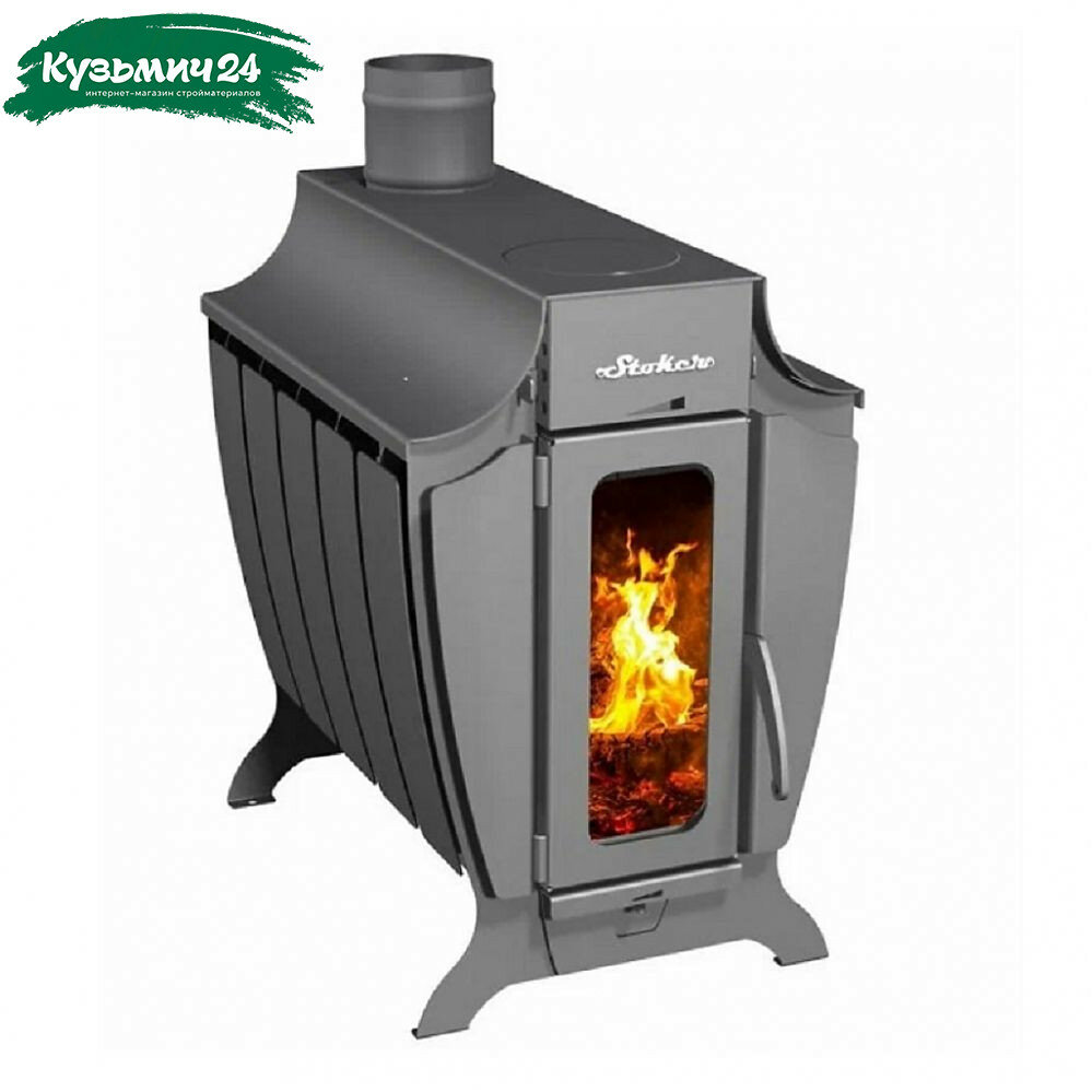 Печь отопительная Ермак Stoker 100-G 6 кВт d 115 мм до 100 куб. м