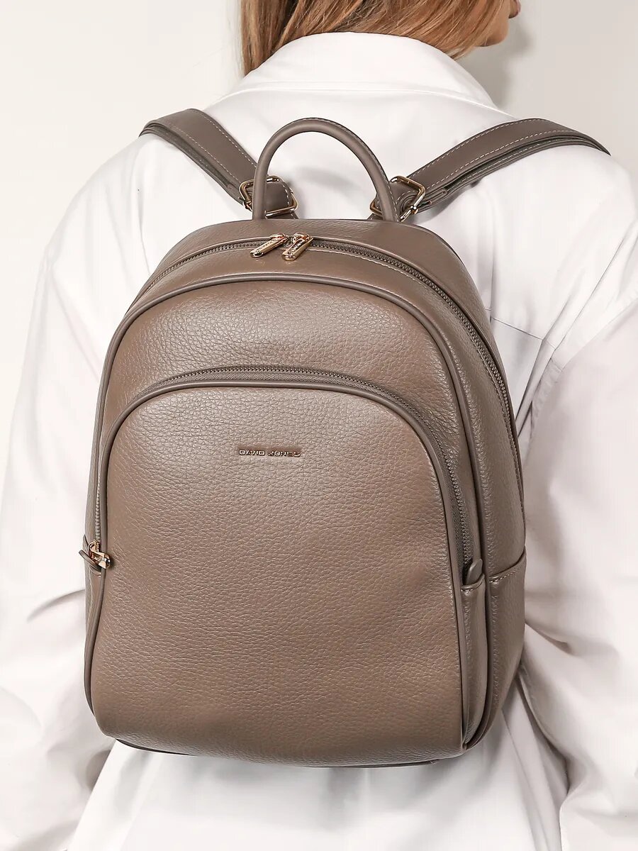 Сумка-рюкзак DAVID JONES, серо-коричневый — фото 1