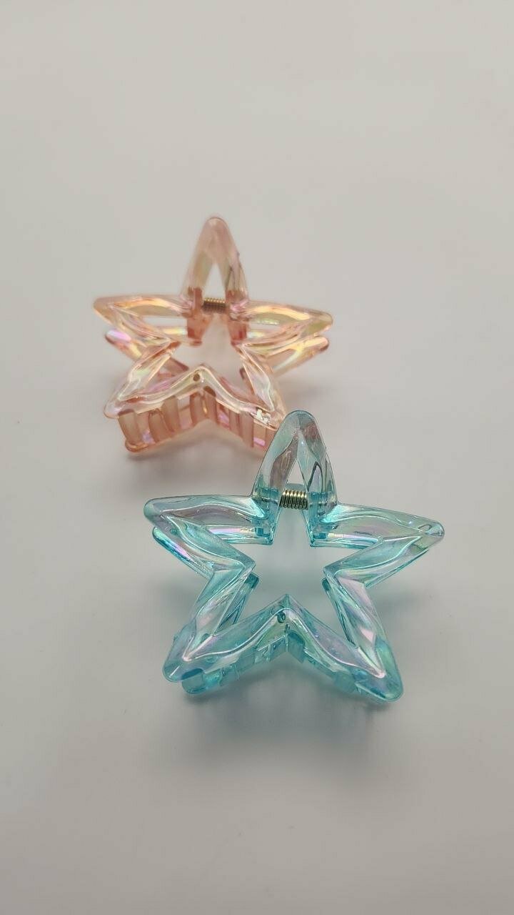 Крабики для волос в форме звезды из прозрачного пластика, заколка на всякий случай