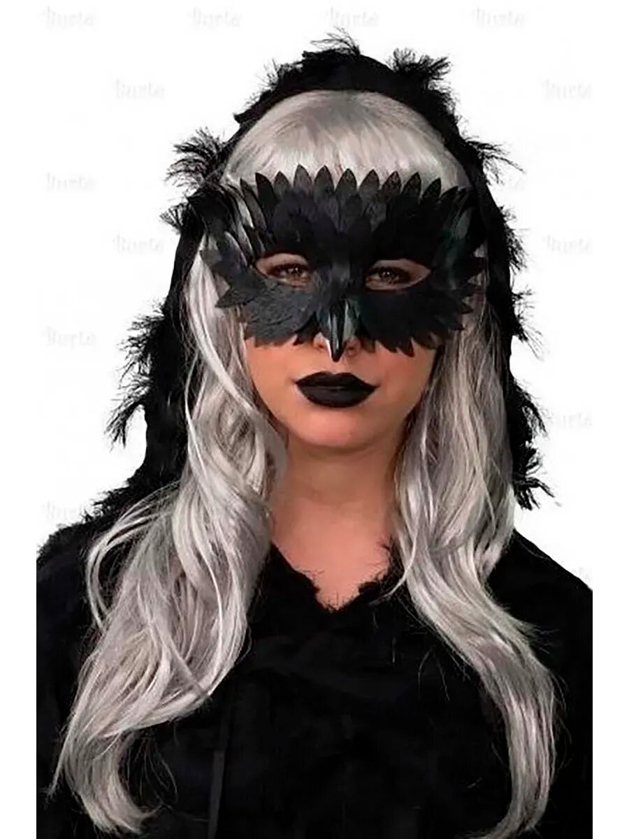 Маска карнавальная Сфера "Сова", пластик, искусственная кожа, черная — фото 1