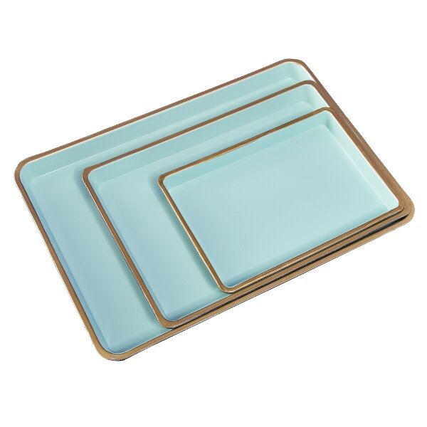 Поднос набор 3 шт WERNER VOSS 55983 бирюзовый 19х13х2; 25.5х17.5х2; 31.5х21.5х2 см