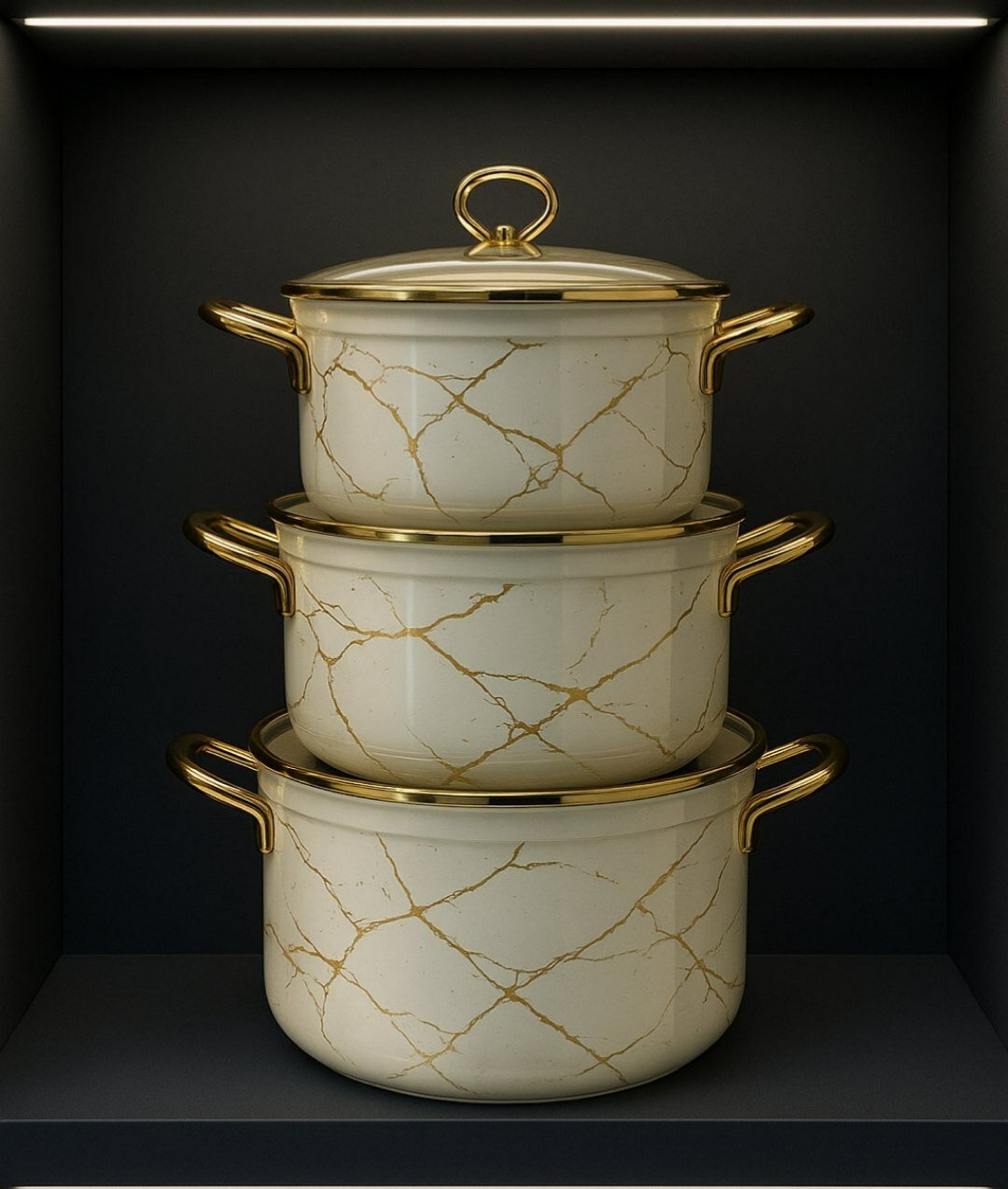 Набор кастрюль, эмалированная сталь, в подарочной упаковке .