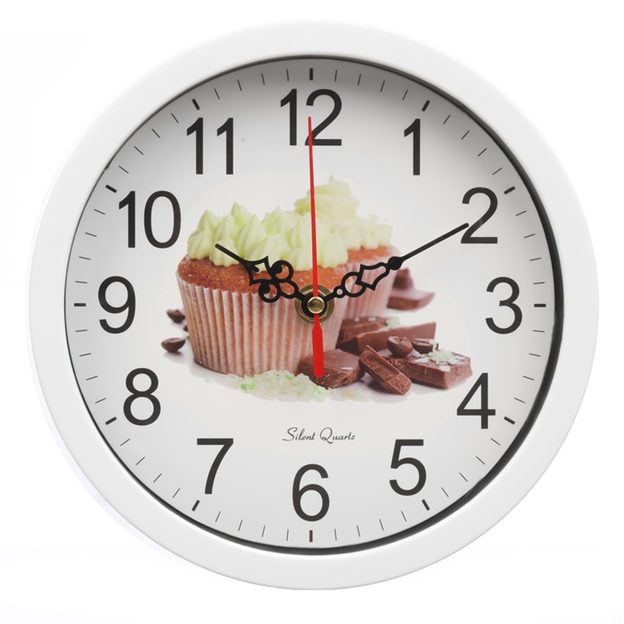 Часы настенные серия: Кухня "Кексы" плавный ход d-20 см белые 9866003