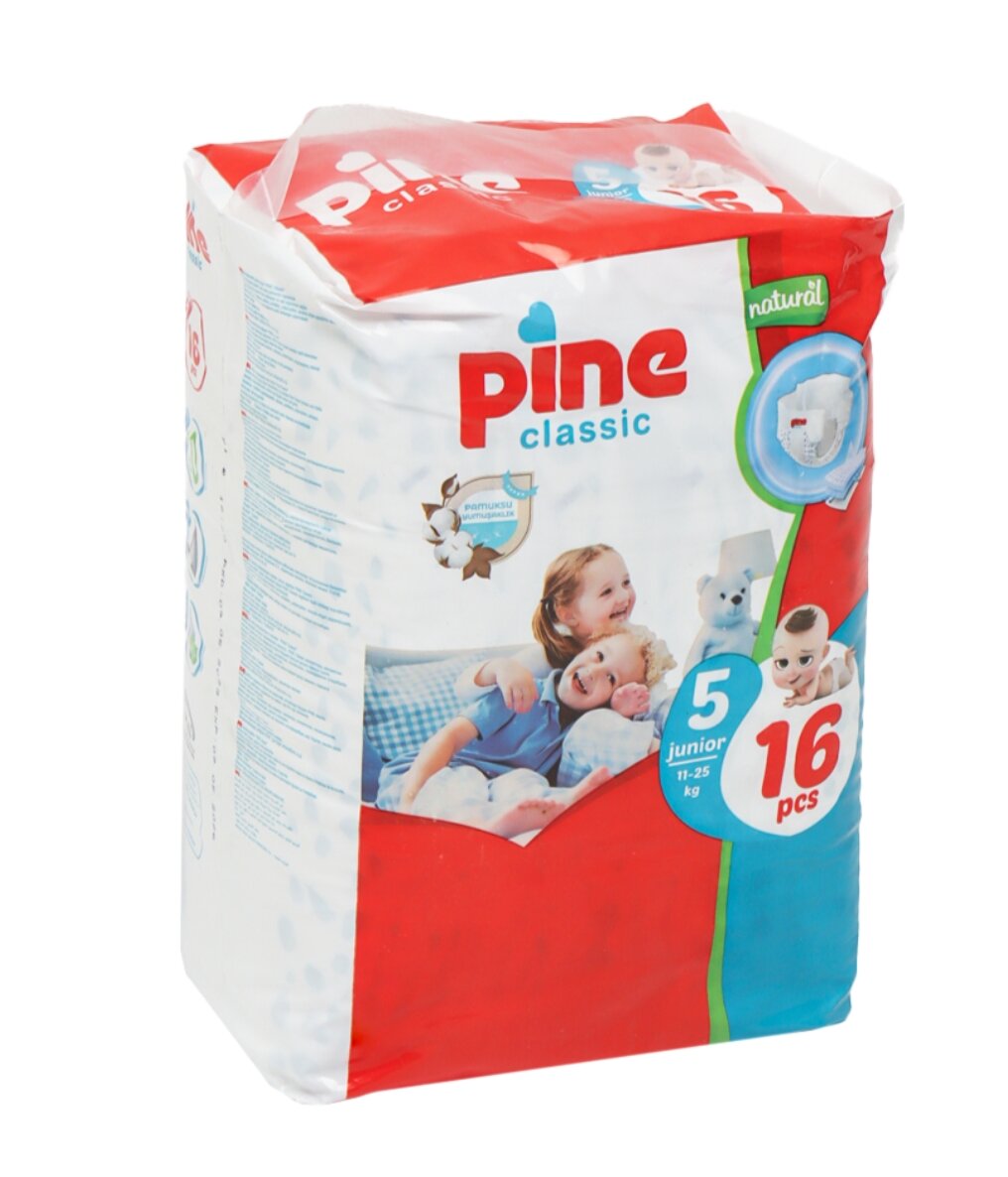 Подгузники Pine Classic №5, 16 шт (11–18 кг)