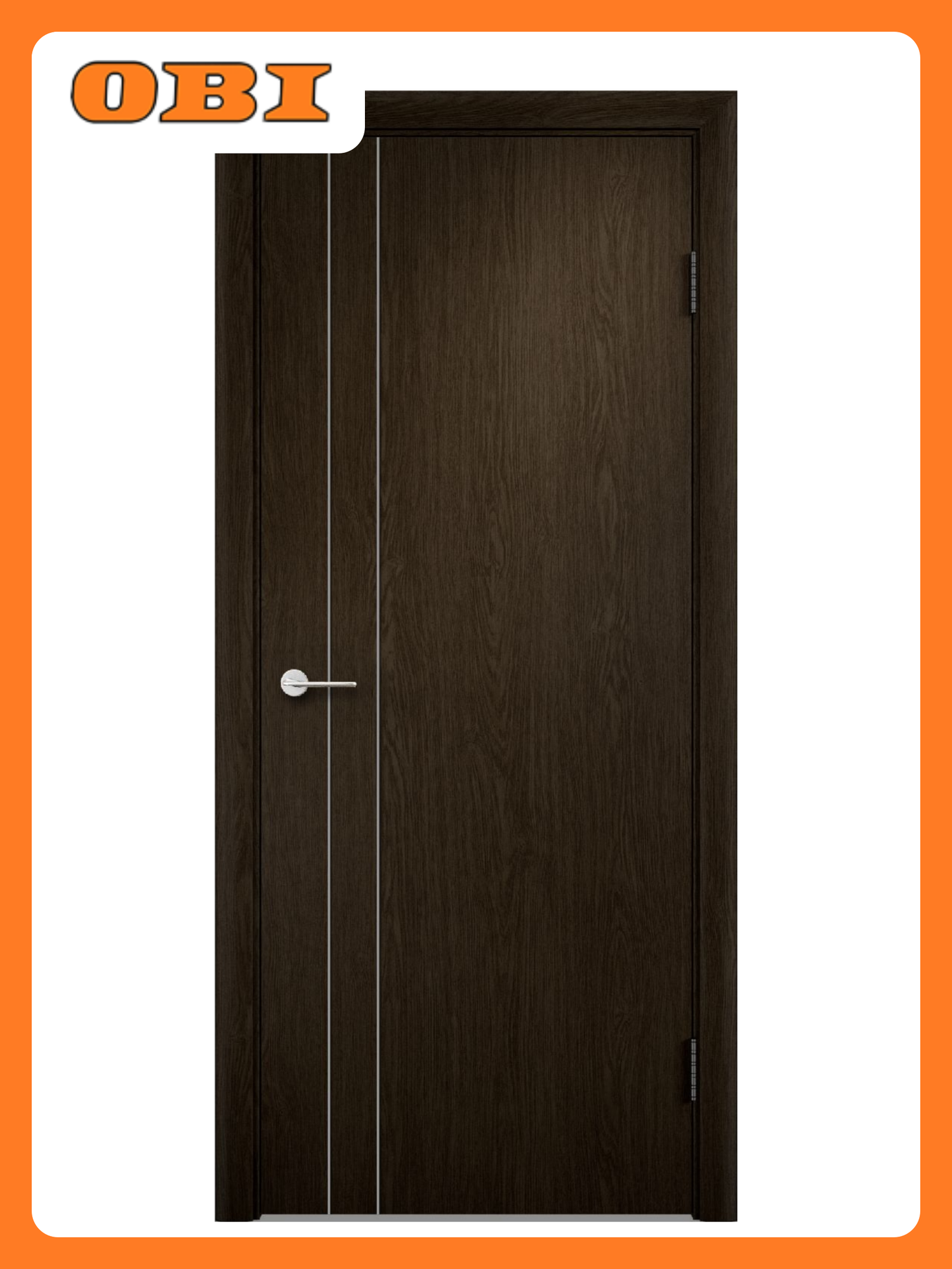 Межкомнатная дверь Verda Вертикаль ДГ с молдингом 200х60 см коричневый